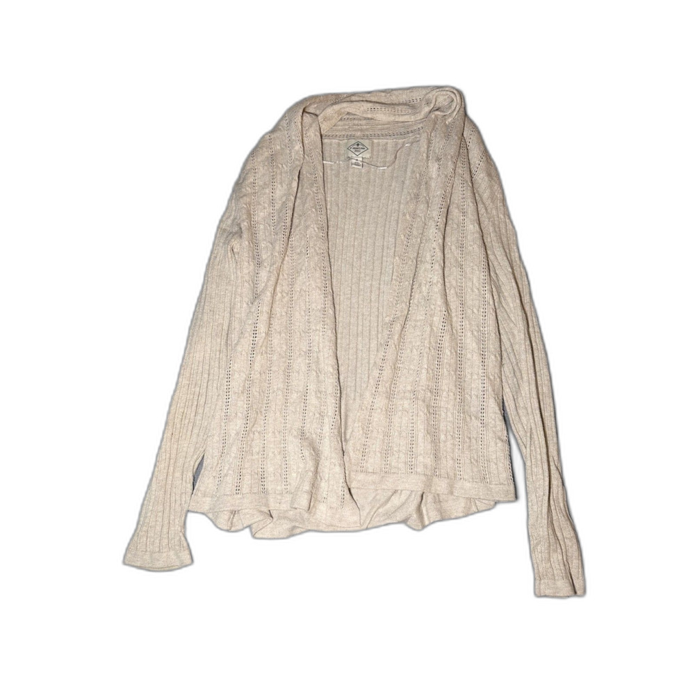 st. john's bay open-front ribbed cardigan size medium